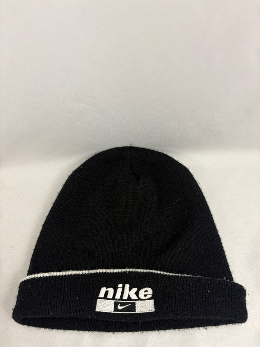 Vintage Nike Beanie Hat Skully Black 90s 00s Y2K Skater Grunge One Size - Picture 2 of 4